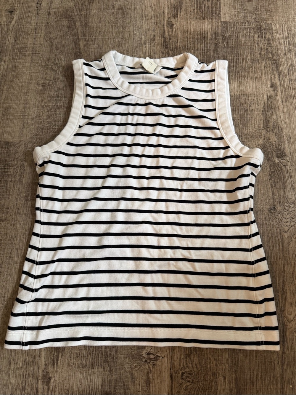 Club Monaco Black and White Striped Tank M